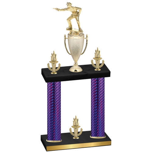 Double Purple Carbon Fiber Victory Shooter Trophy
