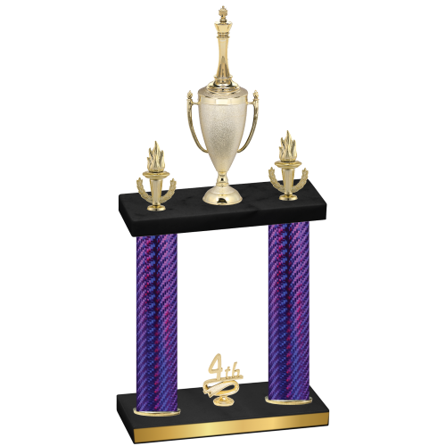 Double Purple Carbon Fiber Fourth Place Chess Trophy