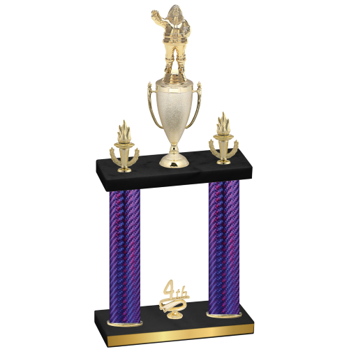 Double Purple Carbon Fiber Fourth Place Holiday Trophy
