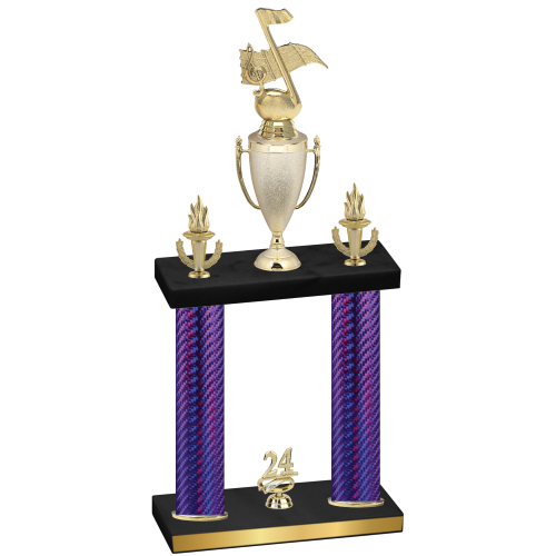 Double Purple Carbon Fiber Year Music Trophy