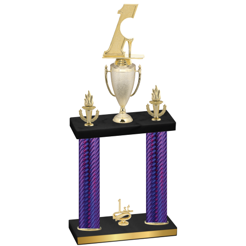 Double Purple Carbon Fiber First Place Golf Trophy
