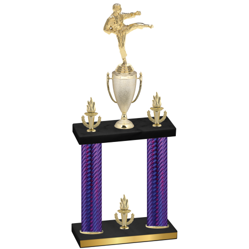 Double Purple Carbon Fiber Victory Karate Trophy