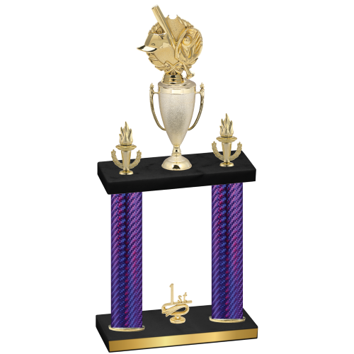 Double Purple Carbon Fiber First Place Baseball Trophy