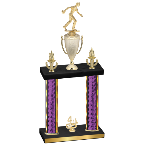 Double Purple Glacier Fourth Place Bowling Trophy