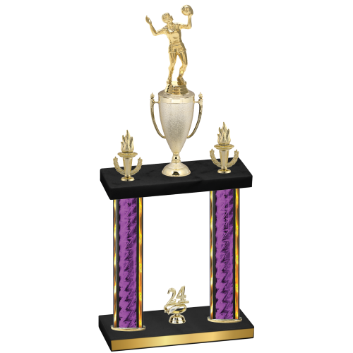 Double Purple Glacier Year Volleyball Trophy