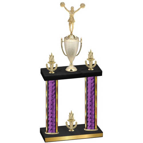 Double Purple Glacier Victory Cheerleading Trophy