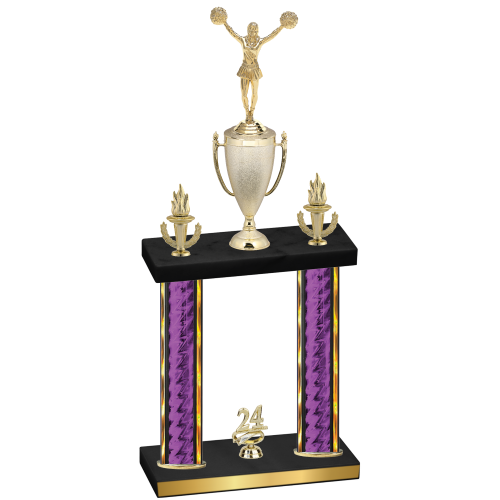 Double Purple Glacier Year Cheerleading Trophy