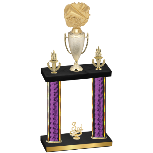 Double Purple Glacier Third Place Cheerleading Trophy
