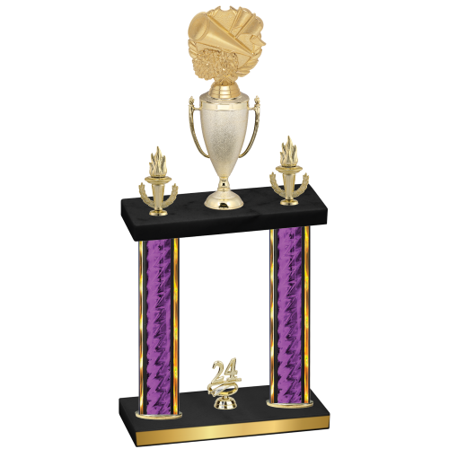 Double Purple Glacier Year Cheerleading Trophy