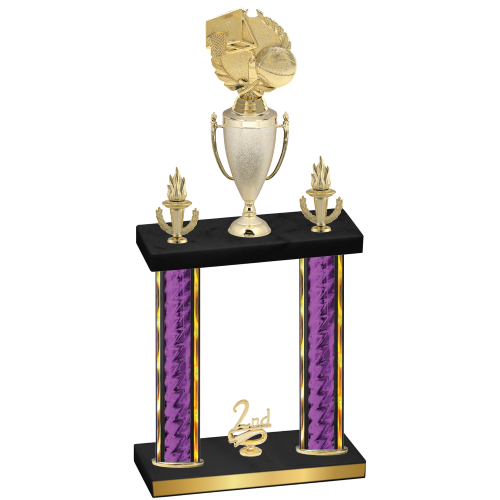 Double Purple Glacier Second Place Basketball Trophy