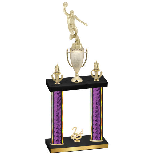 Double Purple Glacier Second Place Basketball Trophy