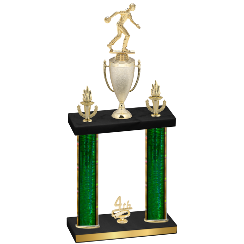Double Green Glacier Fourth Place Bowling Trophy