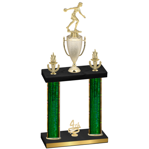 Double Green Glacier Fourth Place Bowling Trophy