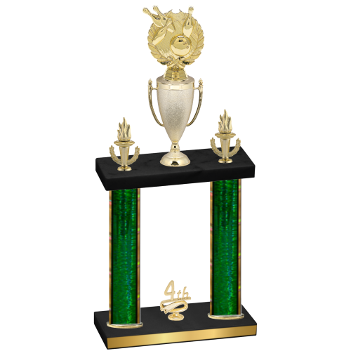 Double Green Glacier Fourth Place Bowling Trophy