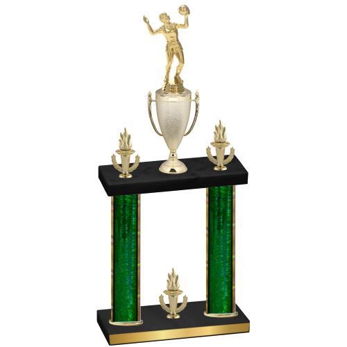 Double Green Glacier Victory Volleyball Trophy