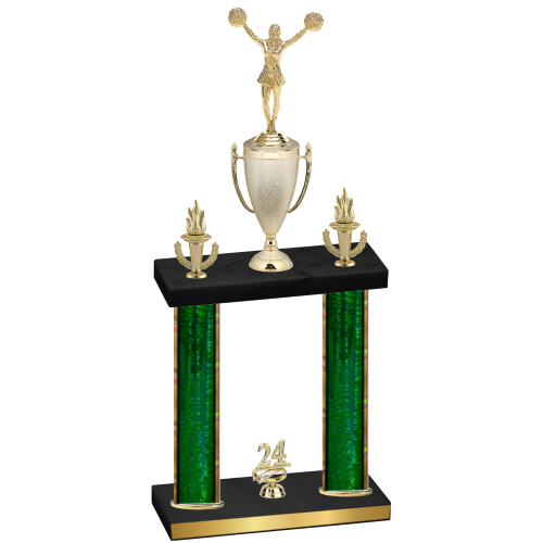 Double Green Glacier Year Cheerleading Trophy