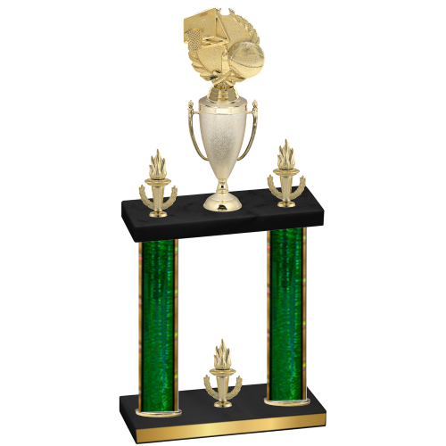 Double Green Glacier Victory Basketball Trophy