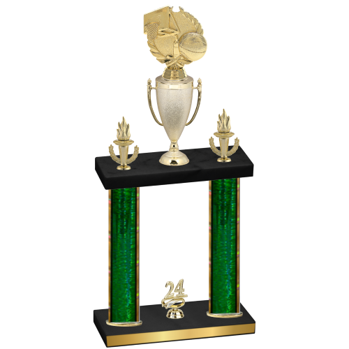Double Green Glacier Year Basketball Trophy