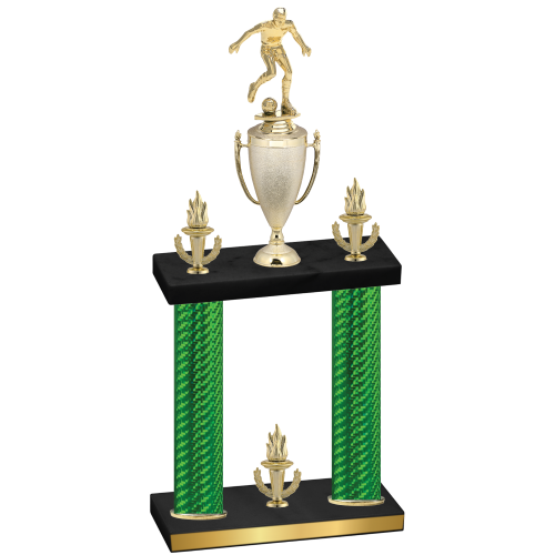 Double Green Carbon Fiber Victory Soccer Trophy