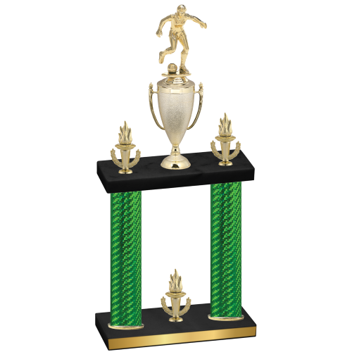 Double Green Carbon Fiber Victory Soccer Trophy