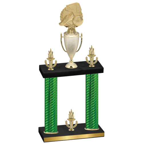 Double Green Carbon Fiber Victory Soccer Trophy