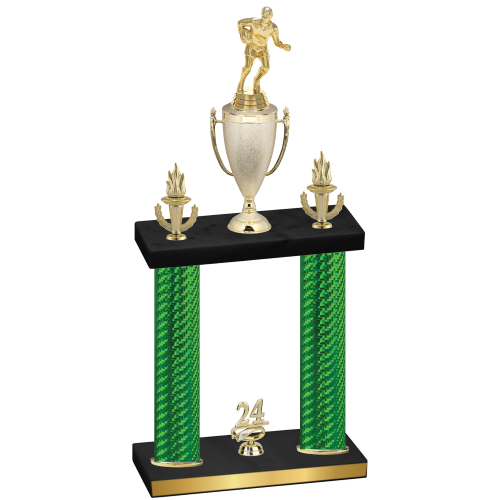 Double Green Carbon Fiber Year Rugby Trophy