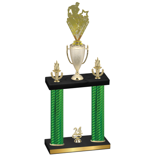 Double Green Carbon Fiber Year Rugby Trophy