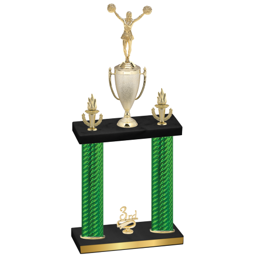 Double Green Carbon Fiber Third Place Cheerleading Trophy
