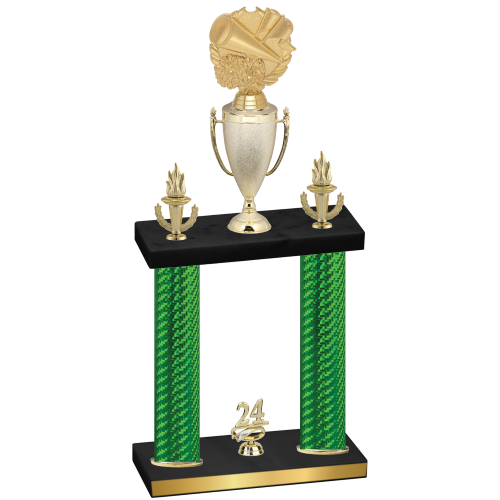 Double Green Carbon Fiber Year Cheerleading Trophy