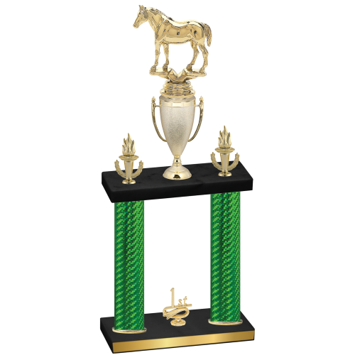 Double Green Carbon Fiber First Place Horses Trophy