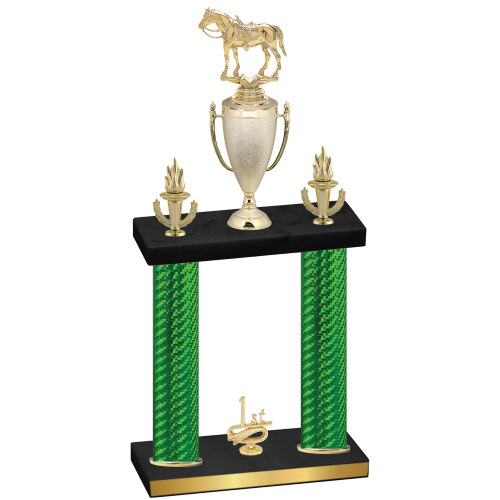 Double Green Carbon Fiber First Place Horses Trophy