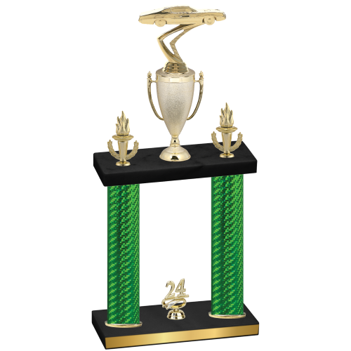 Double Green Carbon Fiber Year Cars Trophy