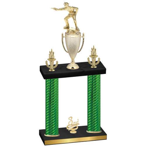 Double Green Carbon Fiber Third Place Shooter Trophy