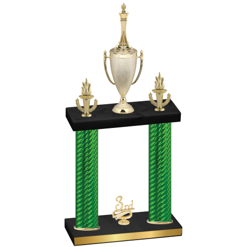 Double Green Carbon Fiber Third Place Chess Trophy