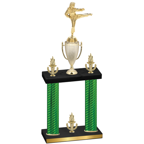Double Green Carbon Fiber Victory Karate Trophy