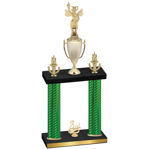 Double Green Carbon Fiber Third Place Academics Trophy