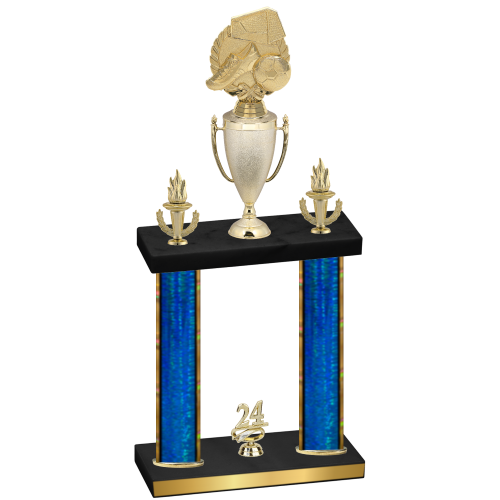 Double Blue Glacier Year Soccer Trophy