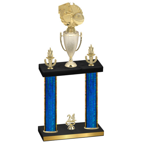 Double Blue Glacier Year Basketball Trophy