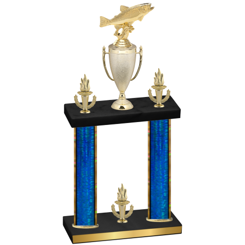 Double Blue Glacier Victory Fishing Trophy