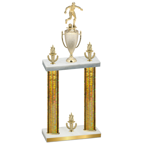 Double Gold Glacier Victory Soccer Trophy