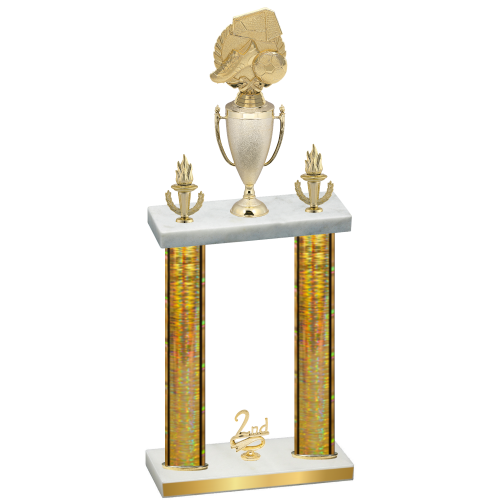 Double Gold Glacier Second Place Soccer Trophy