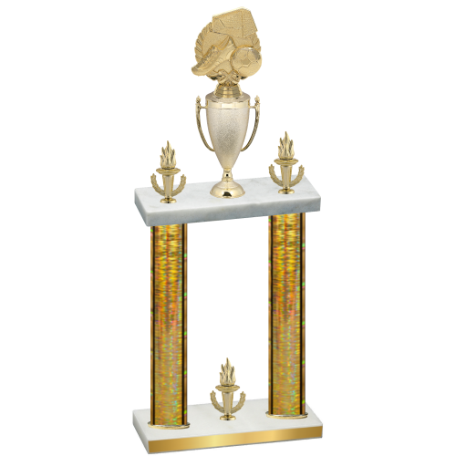 Double Gold Glacier Victory Soccer Trophy