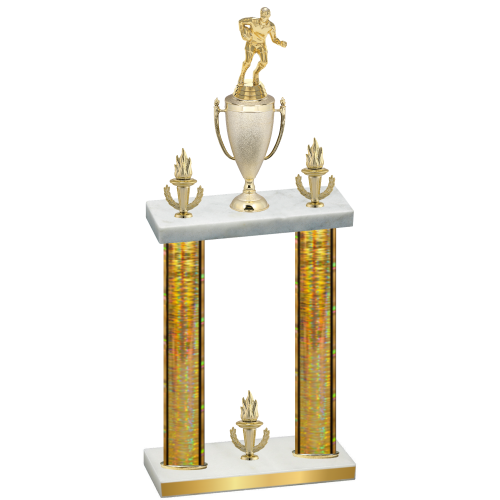 Double Gold Glacier Victory Rugby Trophy