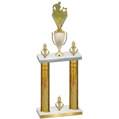 Double Gold Glacier Victory Rugby Trophy