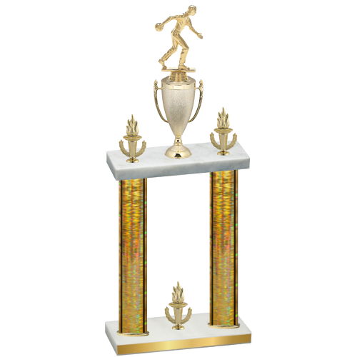 Double Gold Glacier Victory Bowling Trophy