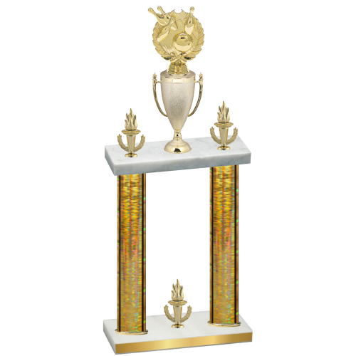 Double Gold Glacier Victory Bowling Trophy