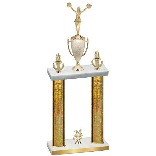 Double Gold Glacier Year Cheerleading Trophy