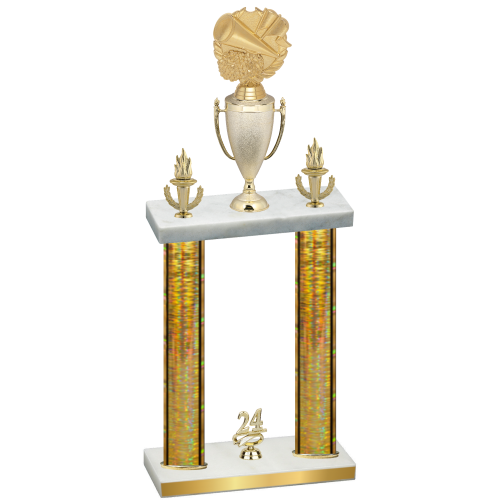 Double Gold Glacier Year Cheerleading Trophy