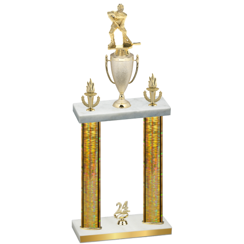 Double Gold Glacier Year Hockey Trophy