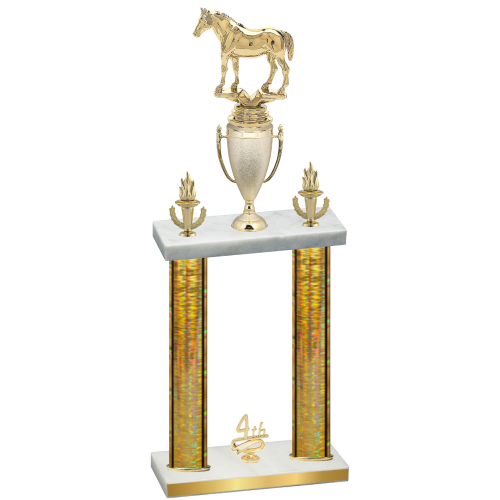Double Gold Glacier Fourth Place Horses Trophy